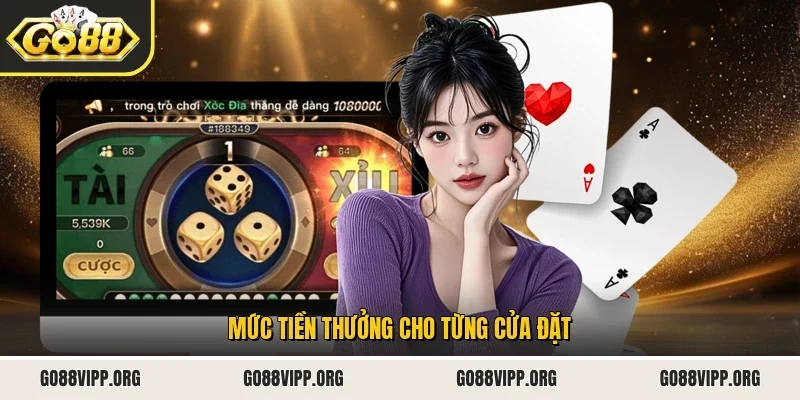 Mức tiền thưởng cho từng cửa đặt